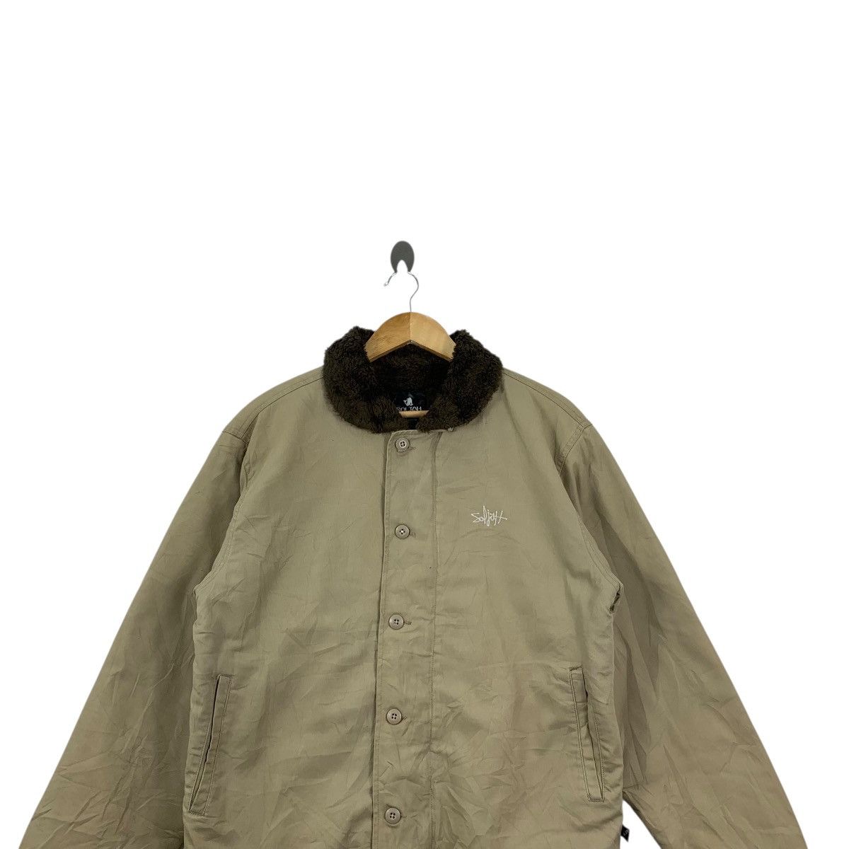 Vintage Vintage SOLJAH HAWAII Shearling Lining Chore Jacket Heavy Size US L / EU 52-54 / 3 - 2 Thumbnail