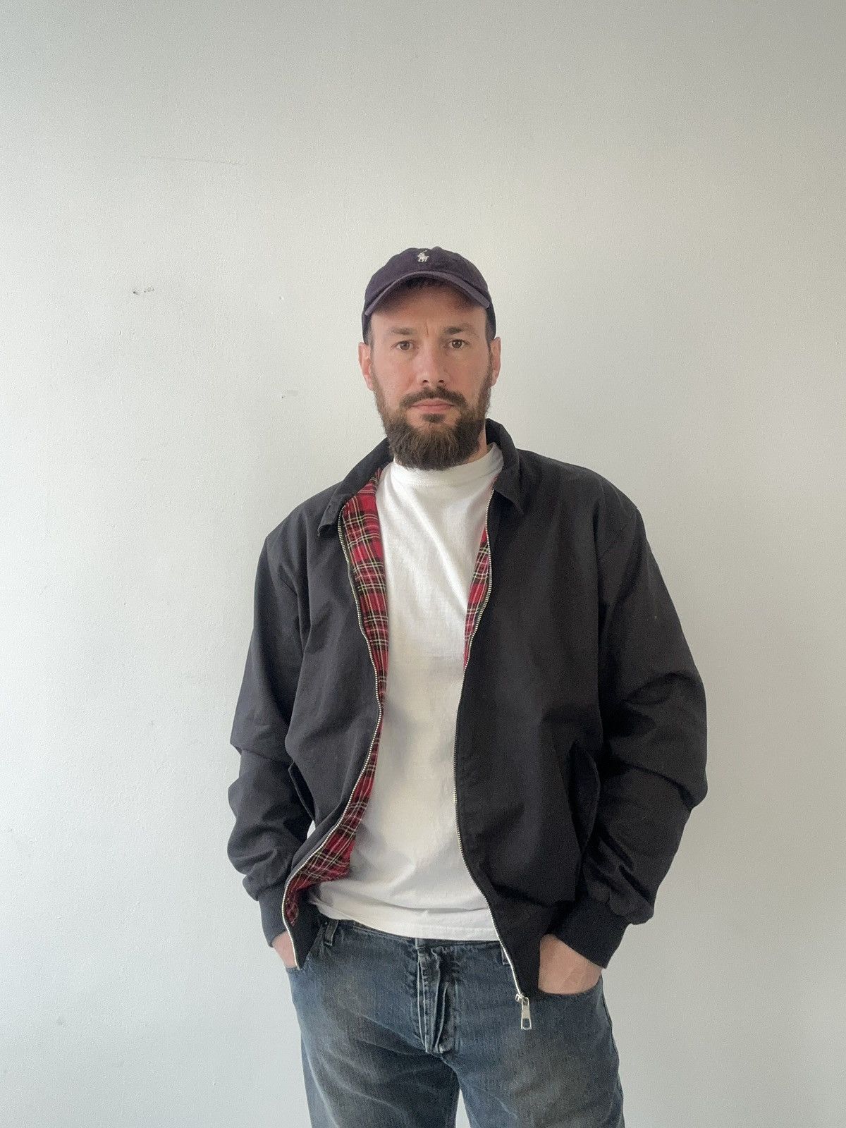 Other Bomber Jacket with Red Plaid Tartan Lining Mod Indie Style Size US XL / EU 56 / 4 - 1 Thumbnail
