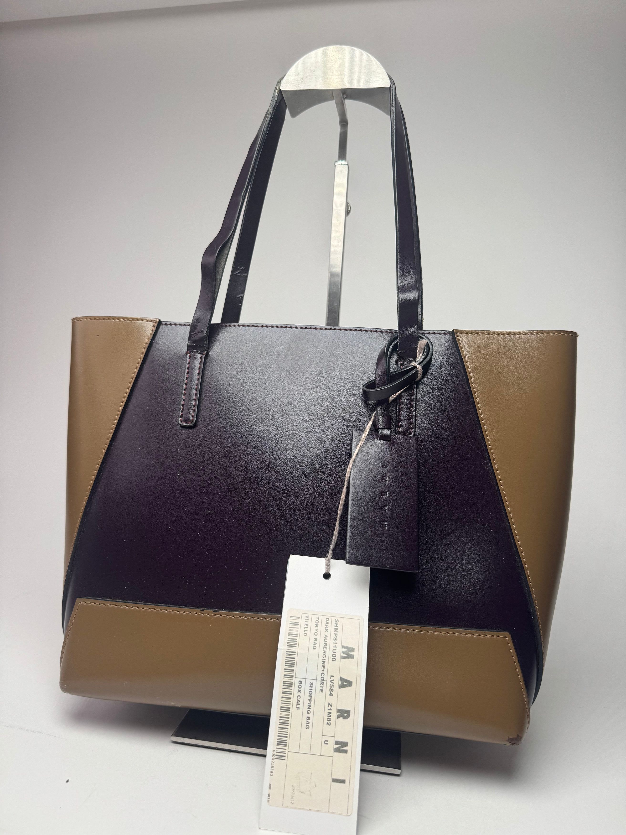 Marni Vintage Leather Bag purple khaki Size ONE SIZE - 1 Thumbnail