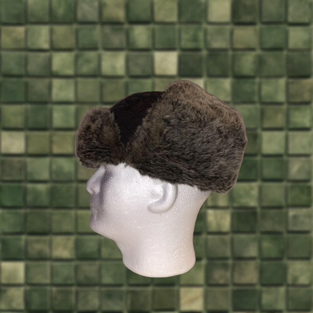 Eddie Bauer VINTAGE Eddie Bauer Trapper Hat Women L/xl Faux Fur Trim Black Brown Gray Fur Trim Mens Womens Size ONE SIZE - 1 Thumbnail