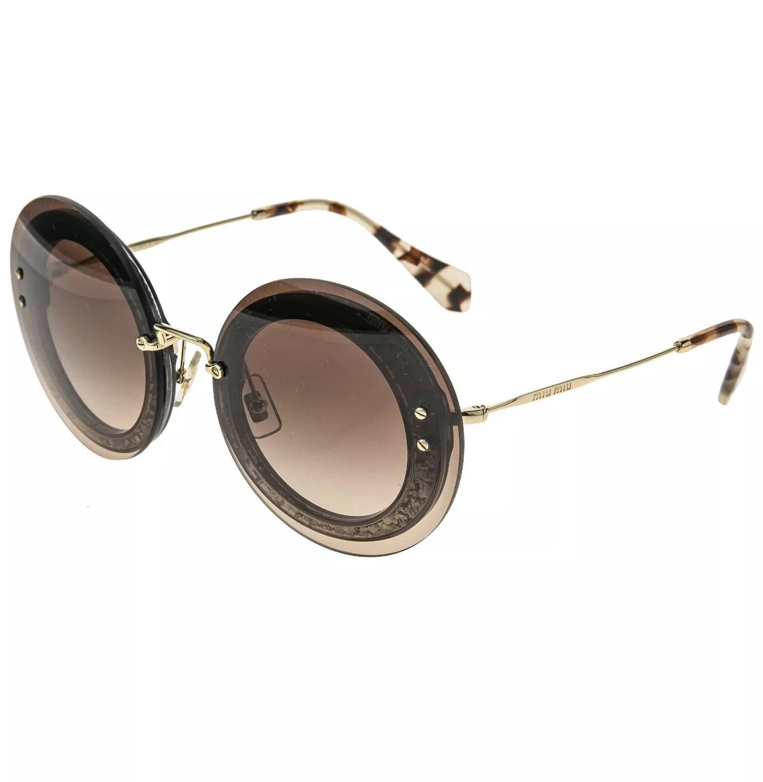 Miu Miu MIU MIU REVEAL MU10RS Gold Brown Glitter Fashion 10R Size ONE SIZE - 10 Thumbnail