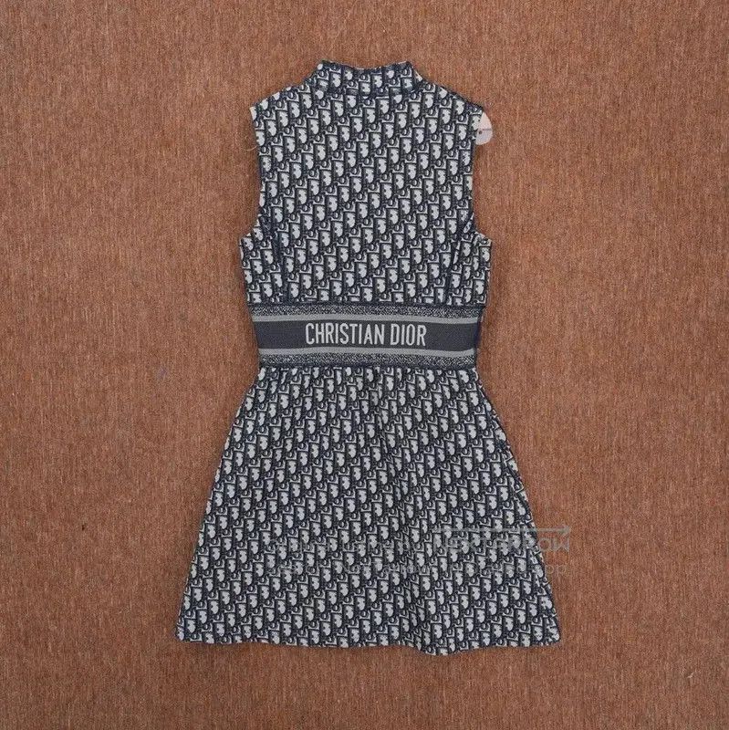 Dior Dior Navy Logo Embroidered Sleeveless Dress . Size M / US 6-8 / IT 42-44 - 2 Thumbnail
