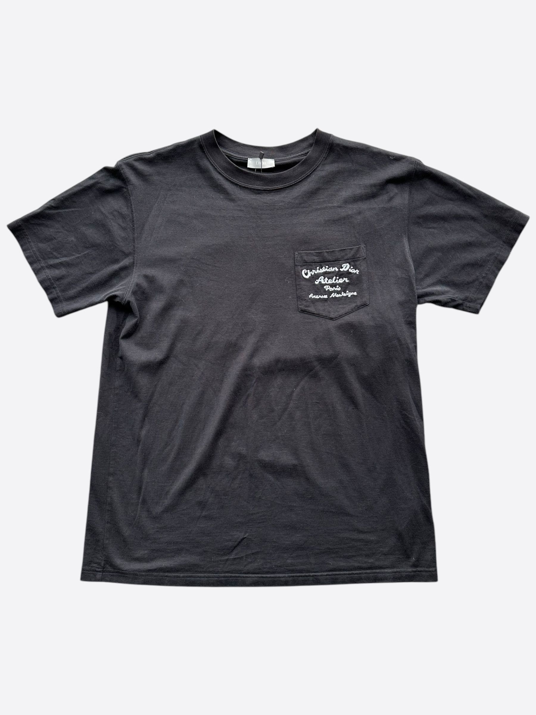 Dior 2018 Dior Homme Atelier Men's Logo-printed Black T-shirt
