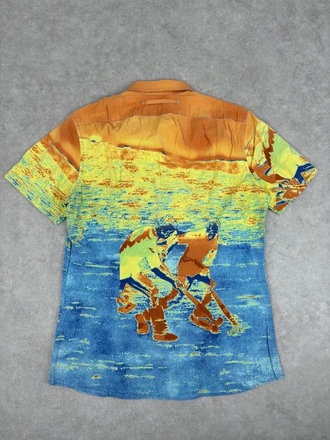 Prada 2000s Prada Multicolor Cotton Map Print Thermal Short Sleeves Shirt Size S / US 4 / IT 40 - 5 Thumbnail
