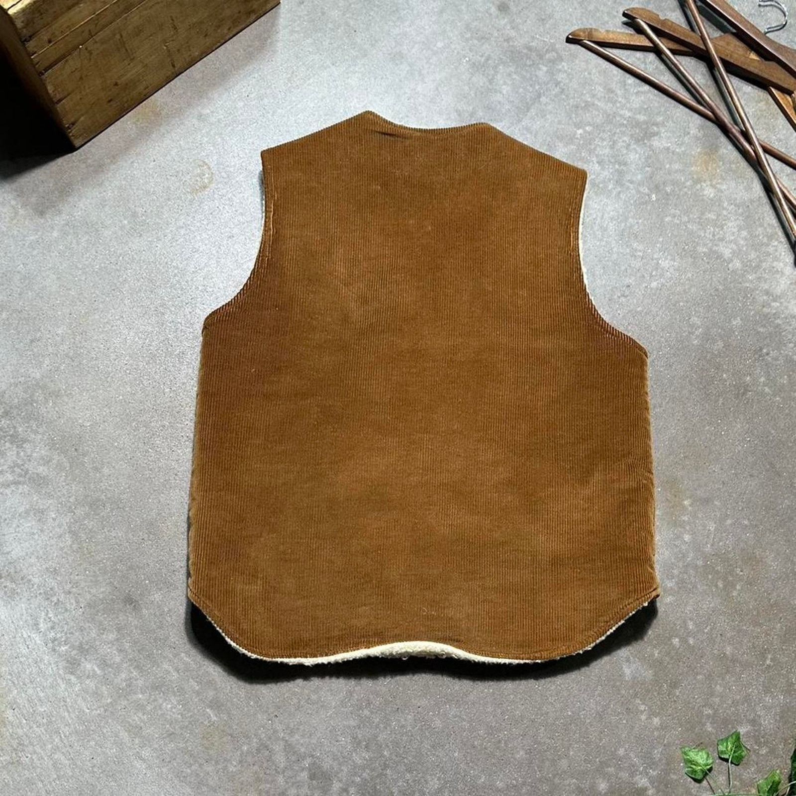 Hanes Vintage 80s Federal Corduroy Sherpa Lined Vest Medium Tan Size US M / EU 48-50 / 2 - 4 Thumbnail