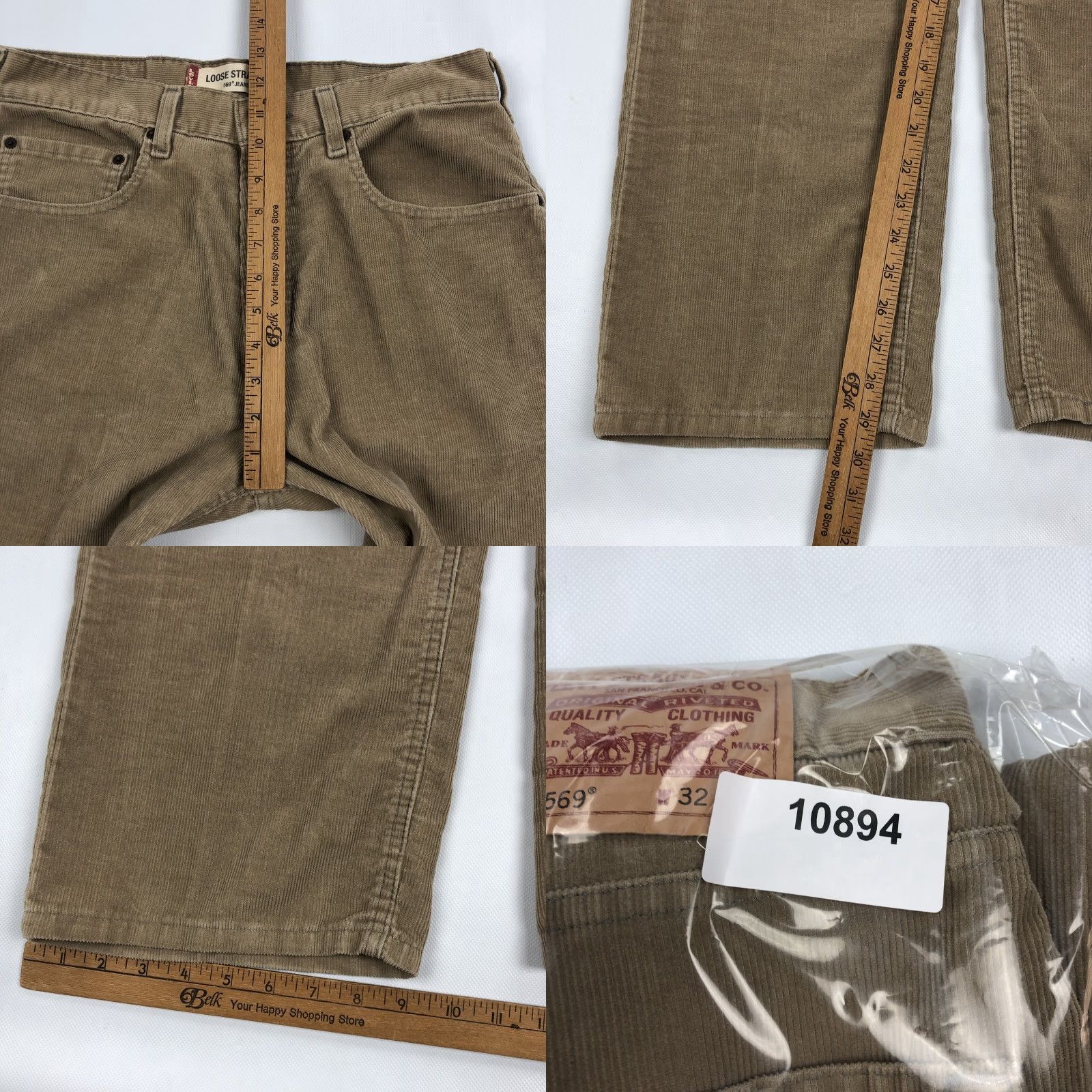 Levi's VINTAGE Levi's 569 Loose Straight Corduroy Pants Men 32x30 Tan Brown Y2K Size US 32 / EU 48 - 8 Thumbnail