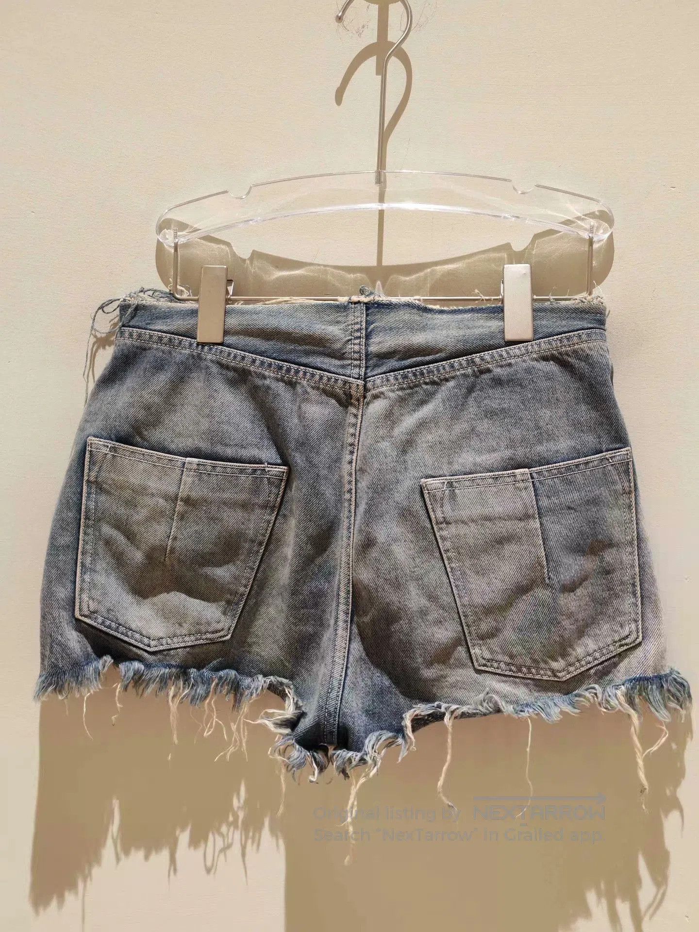 Ben Taverniti Unravel Project Unravel Project Distressed Lace-Up Denim Shorts. Size 25" / US 0 / IT 36 - 2 Thumbnail