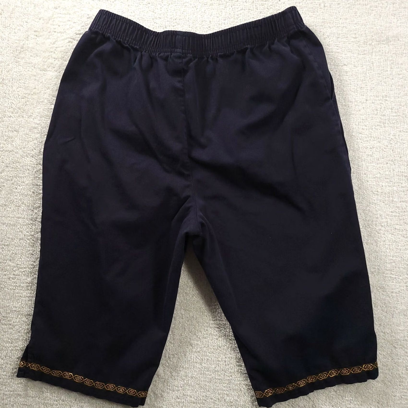 Vintage VINTAGE Cabin Creek Pull-On Capri Pants Womens 14P Petite Blue Elastic Waist Pockets Size 36" / US 14 / IT 50 - 7 Thumbnail