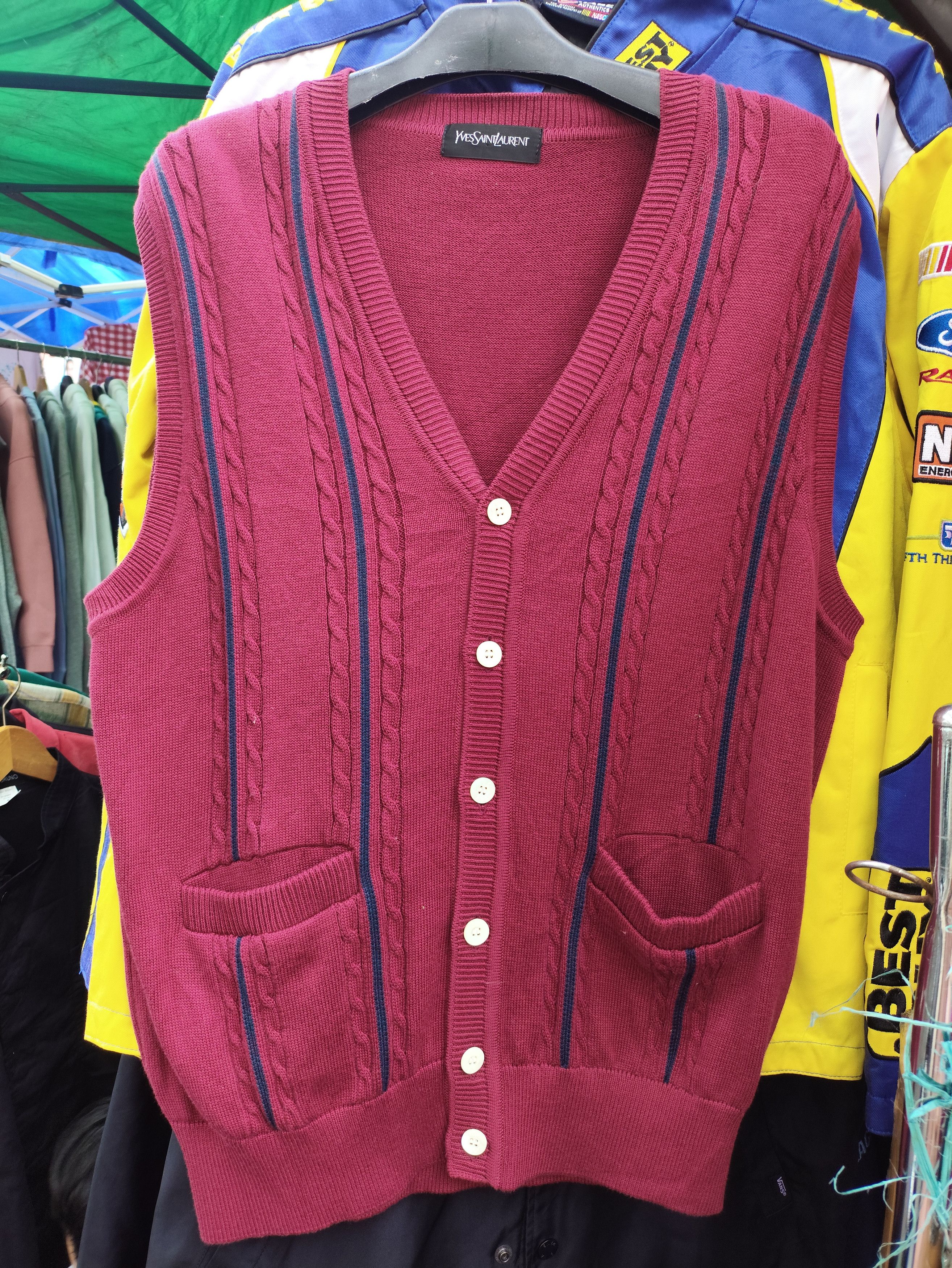 Yves Saint Laurent Vintage YSL Vest Knit Japan Size US L / EU 52-54 / 3 - 1 Thumbnail