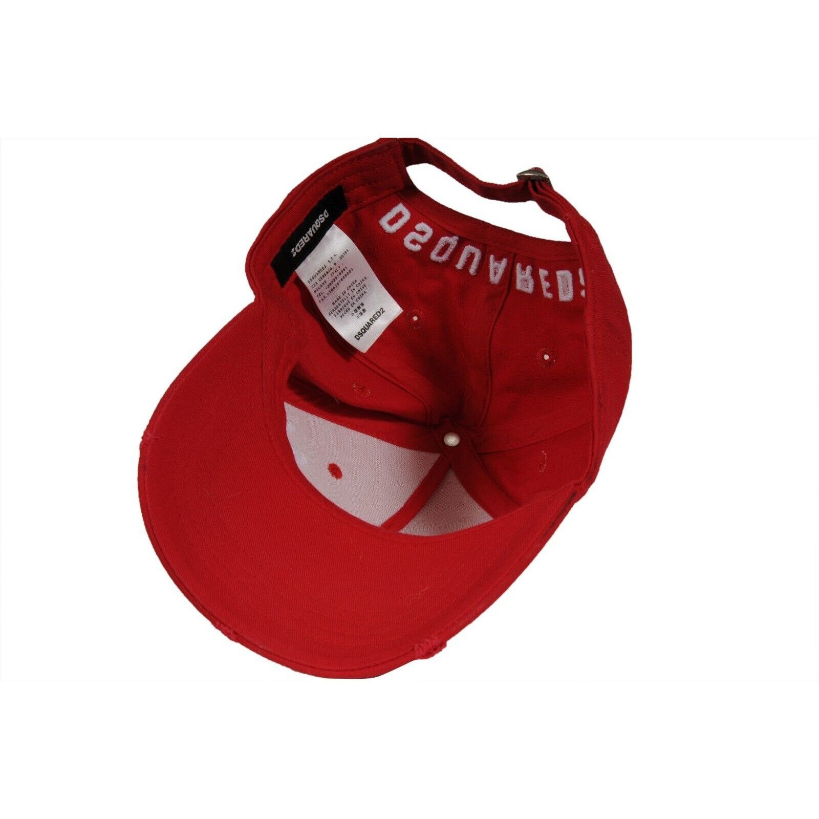 Dsquared2 ICON Distressed 5 Panal Cap Red Hat Baseball Size ONE SIZE - 7 Thumbnail