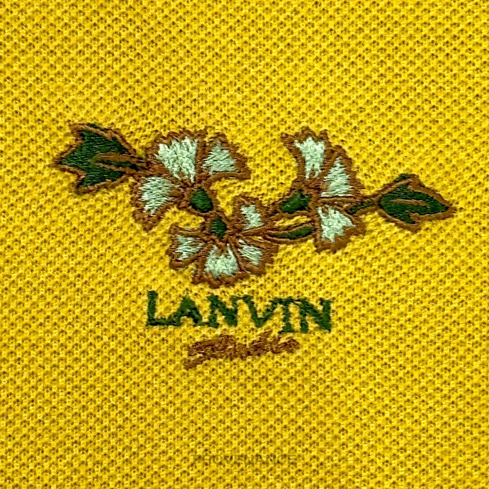Lanvin 🔴 Lanvin Studio Polo Shirt Logo Floral - Golden Olive Size US M / EU 48-50 / 2 - 5 Thumbnail