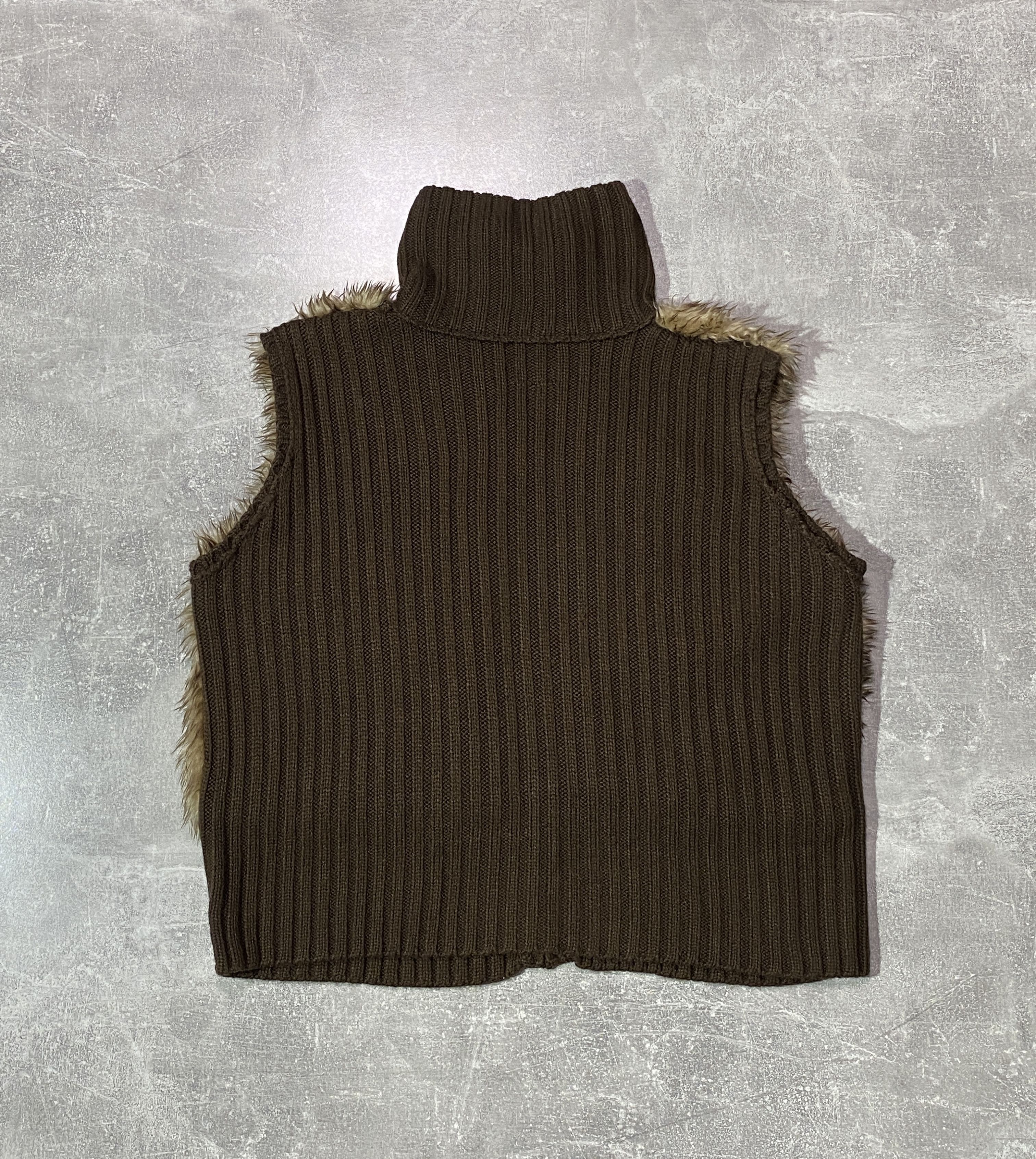 If Six Was Nine CRAZY Y2K FLUFFY VAMP BROWN ISWN LGB TYPE FAUX FUR VEST Size US M / EU 48-50 / 2 - 5 Thumbnail