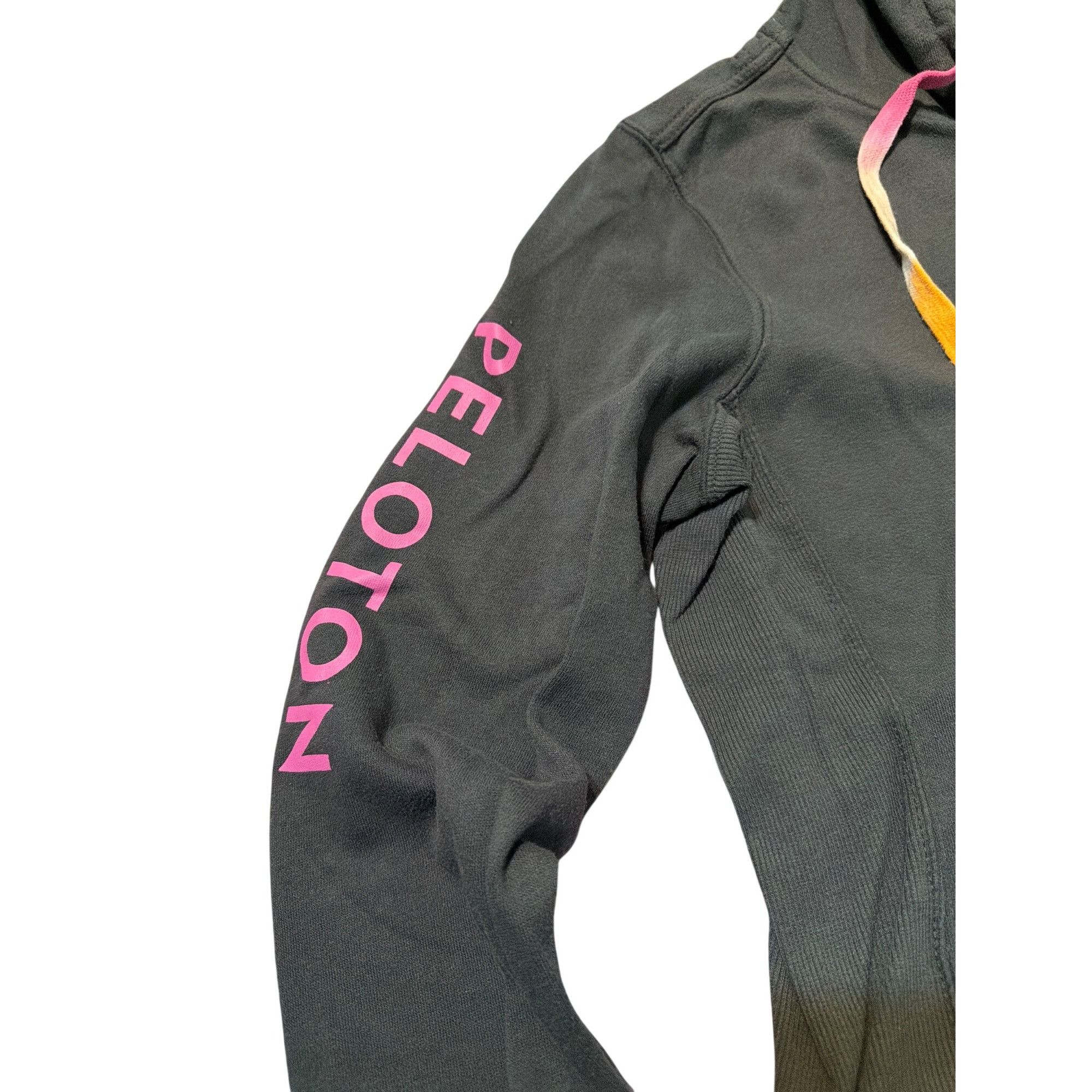 Peloton Peloton Womens Charcoal Gray Full-Zip Hoodie Pink Logo Ombre Size XL / US 12-14 / IT 48-50 - 3 Thumbnail