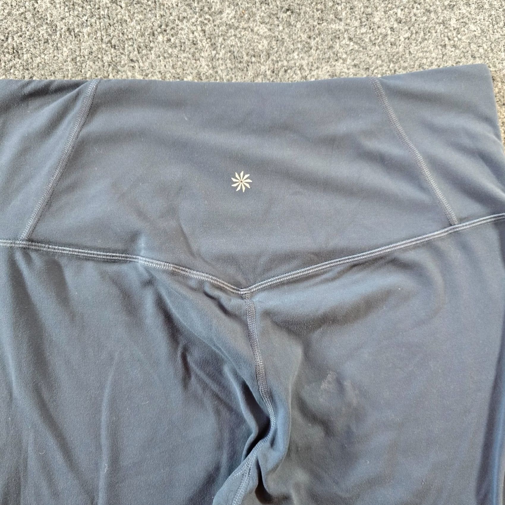 Athleta Athleta Pants Womens Large Gray Striped Elation 7/8 Cropped Stretch Athletic Pants Size 36" / US 14 / IT 50 - 7 Thumbnail