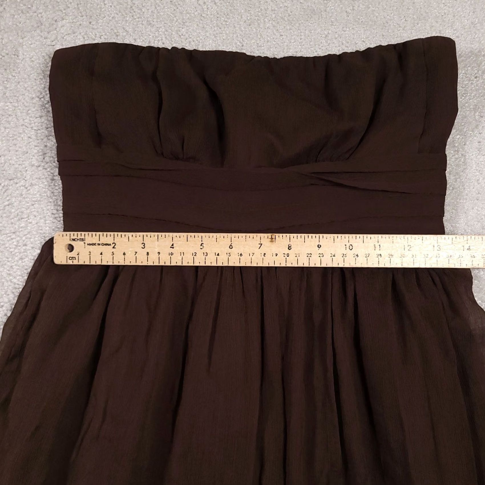 J.Crew J.CREW Silk Chiffon Dress Women's 6 Brown Zip Sleeveless Bridesmaid Cocktail Silk Chiffon Dress Knee Length Empire Waist Vintage: No Size M / US 6-8 / IT 42-44 - 4 Thumbnail