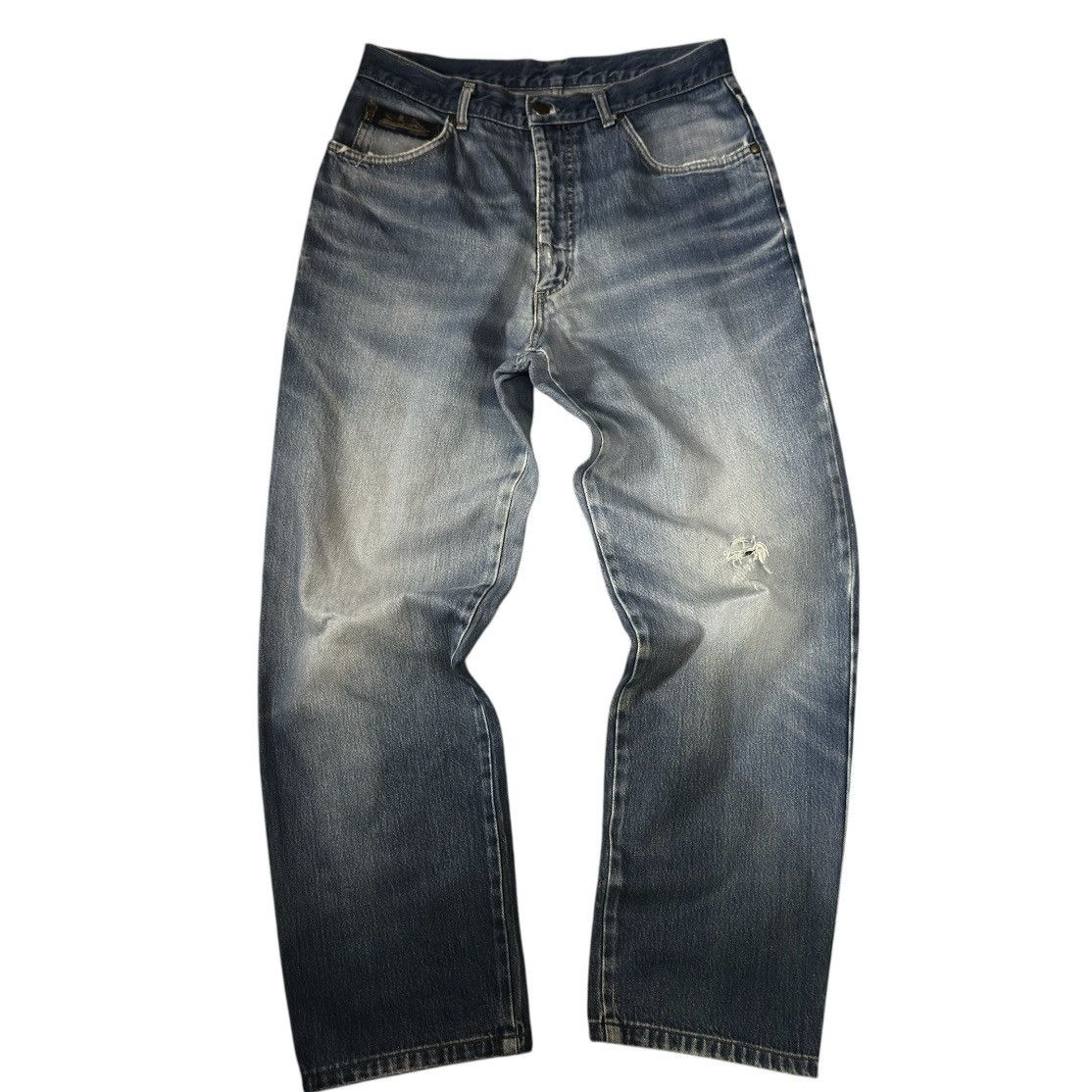 Celine Vintage 90s Voile La Mer Celine Blue Aging Denim Size US 33 - 2 Thumbnail