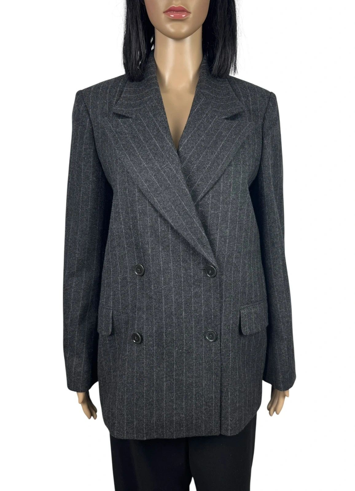A Day's March A Day’s March Inu Double Breasted Wool Blazer Striped Size XS / US 0-2 / IT 36-38 - 2 Thumbnail