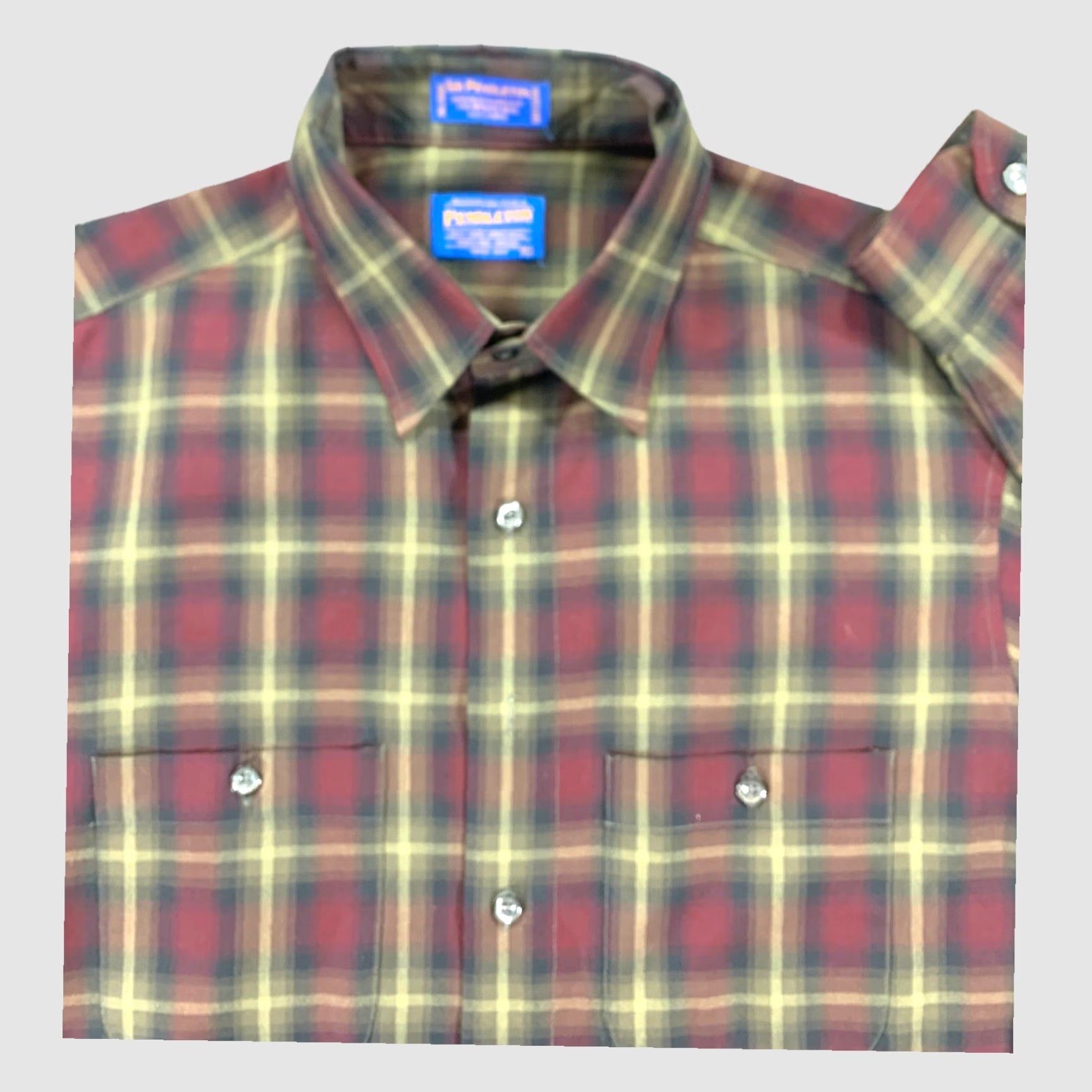 Pendleton VINTAGE Pendleton Shirt Mens XL Sir Pendleton Worsted Wool Plaid Button-Down *FLAW* Size US XL / EU 56 / 4 - 2 Thumbnail