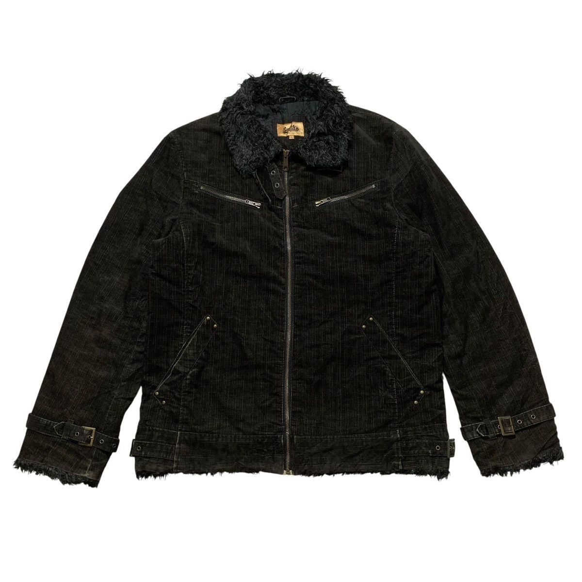 SMITH’S AMERICAN - Corduroy Fur Bondage Vkei Jacket Japanese