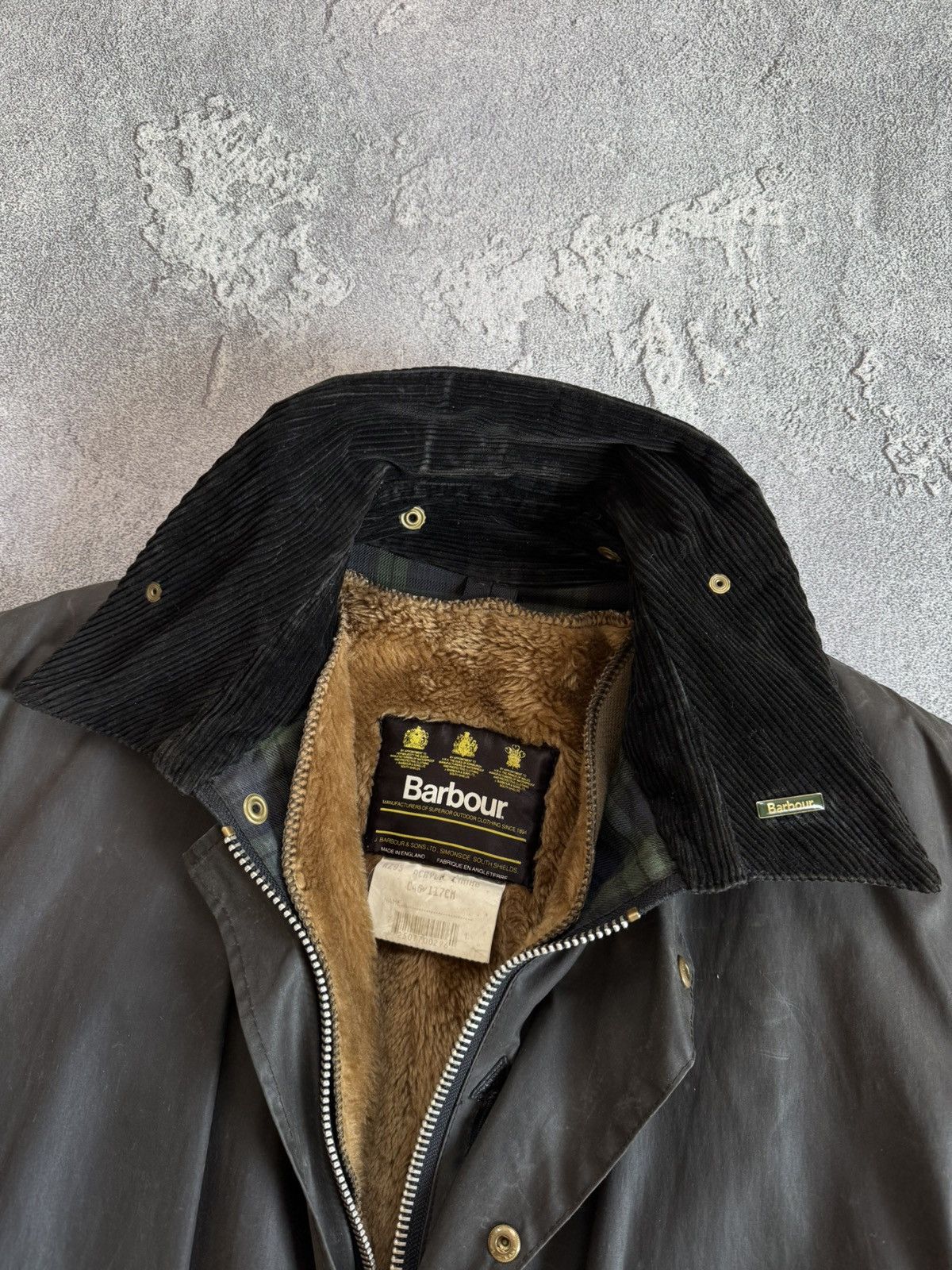 Barbour × Vintage Barbour A206 Border C48/112cm jacket + lining coat waxed wax Size US XL / EU 56 / 4 - 6 Thumbnail