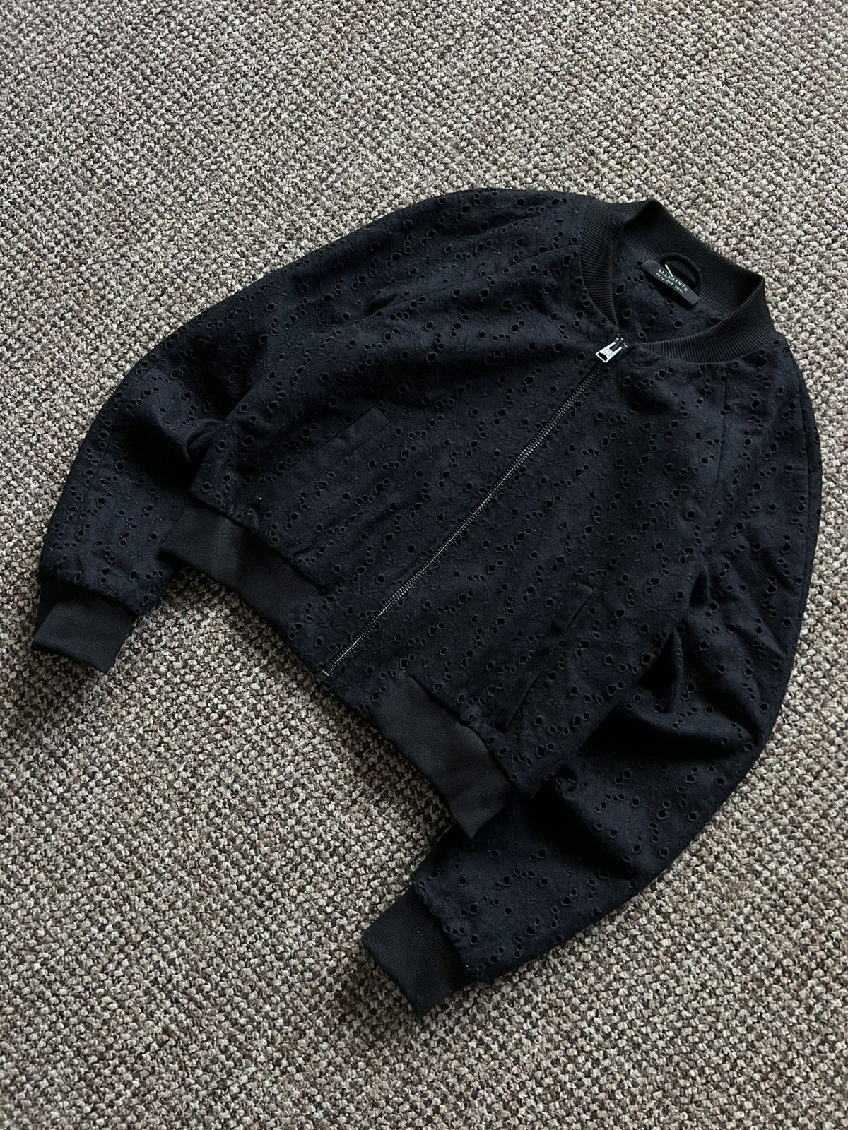 Allsaints AllSaints Womens Baine Wool Eyelet Bomber Jacket Avant-Garde Size M / US 6-8 / IT 42-44 - 7 Thumbnail
