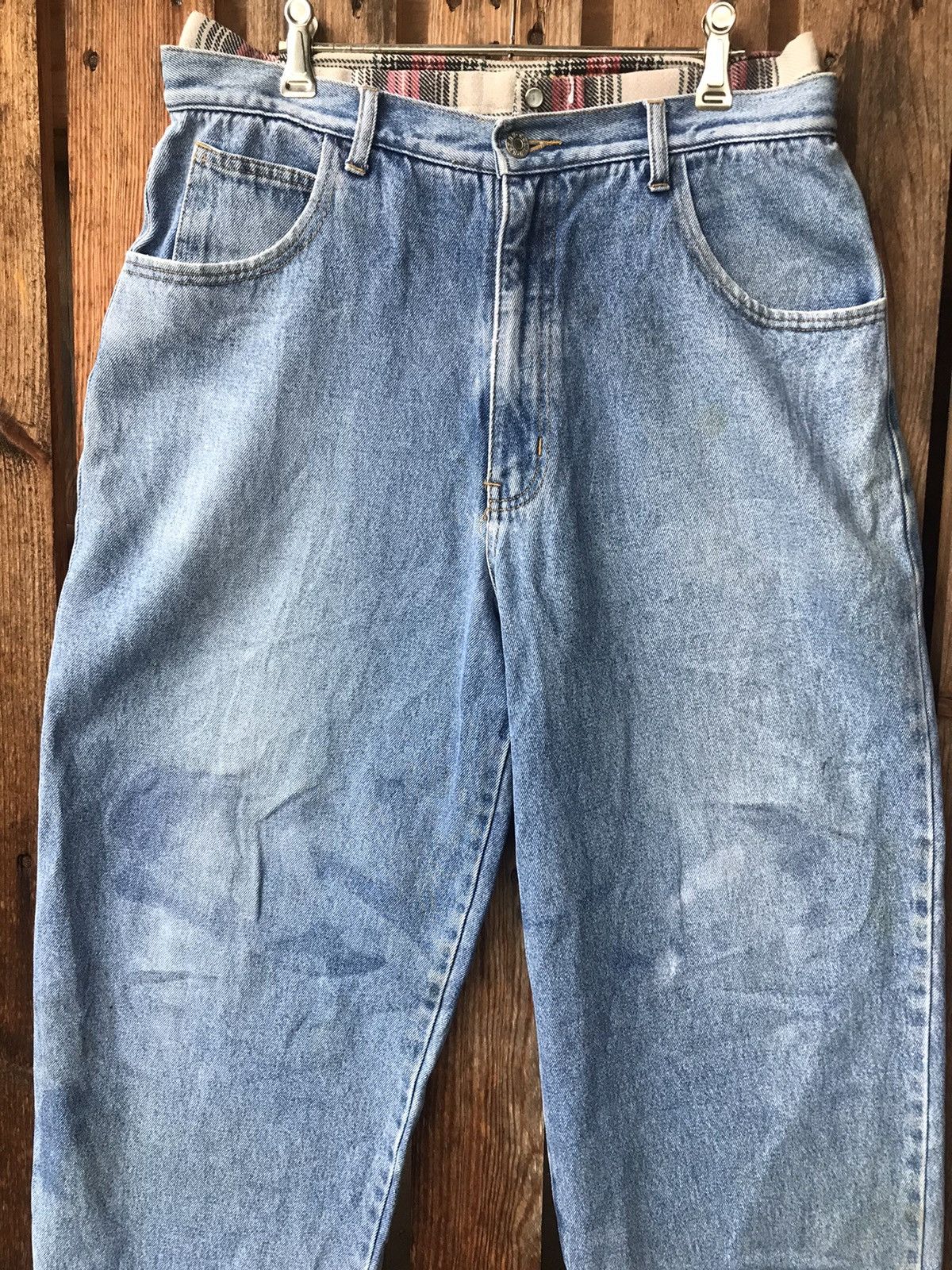 Georges Marciano × Guess × Vintage 90s Guess By Georges Marciano Plaid Waist Skate Baggy Denim Size US 34 / EU 50 - 4 Thumbnail