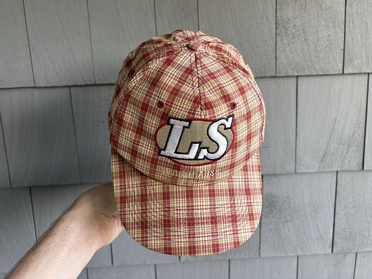 Levi's 1990s Levi's Cap 90s Vintage Plaid Baseball Hat Snapback Red Size ONE SIZE - 14 Thumbnail