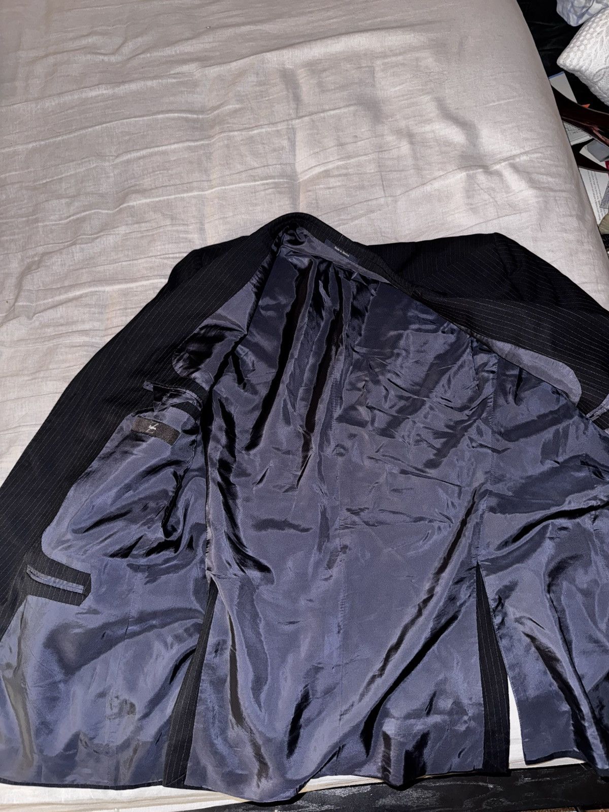 Z Zegna Z Zegna Pinstripe Wool & Silk Suit Jacket - 46L (56L EU) Size 46R - 3 Thumbnail