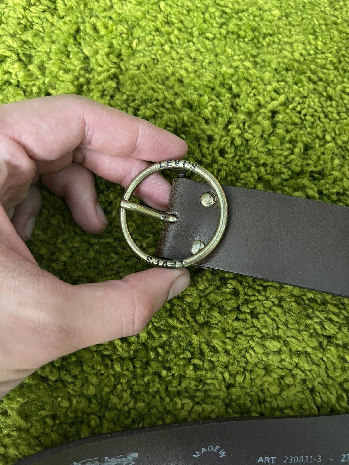 Cowboy Equipment × Genuine Leather × Levi's Levi’s real leather western cowboy style belt Size ONE SIZE - 2 Thumbnail