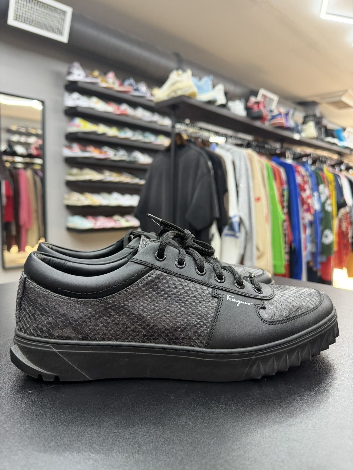 Salvatore Ferragamo Size 8.5 - Salvatore Ferragamo Black Animal Print Size US 8.5 / EU 41-42 - 3 Thumbnail