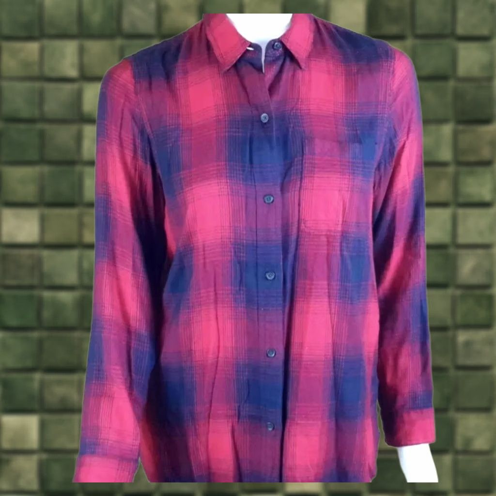 Madewell Madewell Blouse Shirt Womens Medium Red Blue Plaid Flannel Long Sleeve Button Front Columbia? Size M / US 6-8 / IT 42-44 - 1 Thumbnail