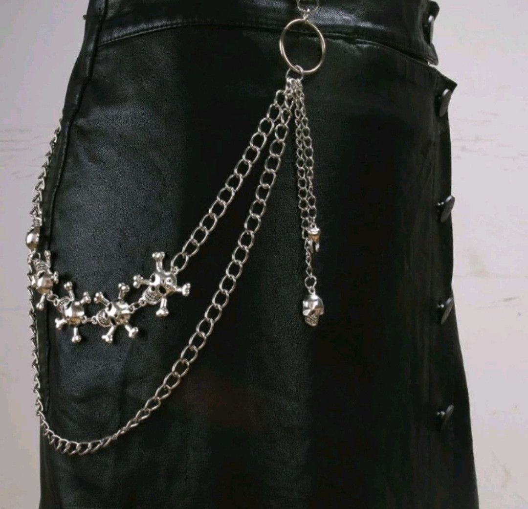 Japanese Brand Skull punk rock streetwear chain brass wallet Size ONE SIZE - 2 Thumbnail