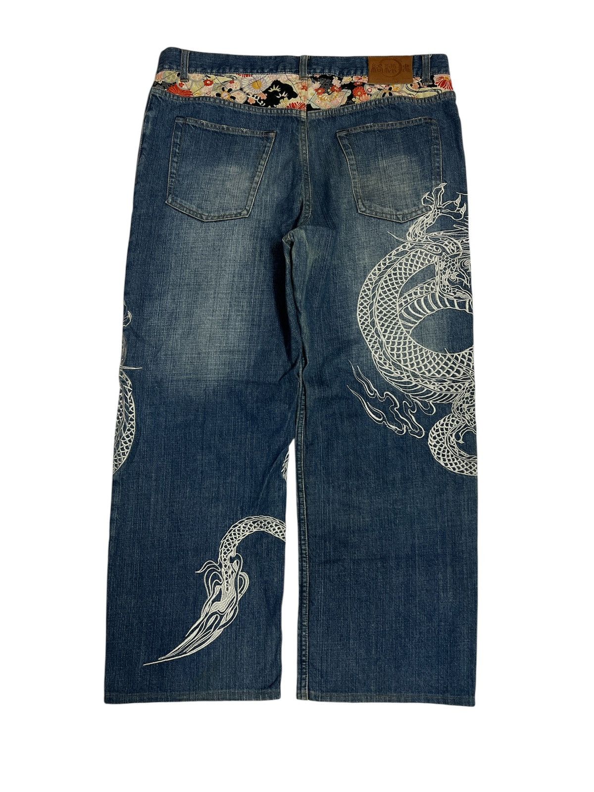 Japanese Brand BAGGY🔥KARAKURI DOUBLE DRAGON Size US 37 - 8 Thumbnail