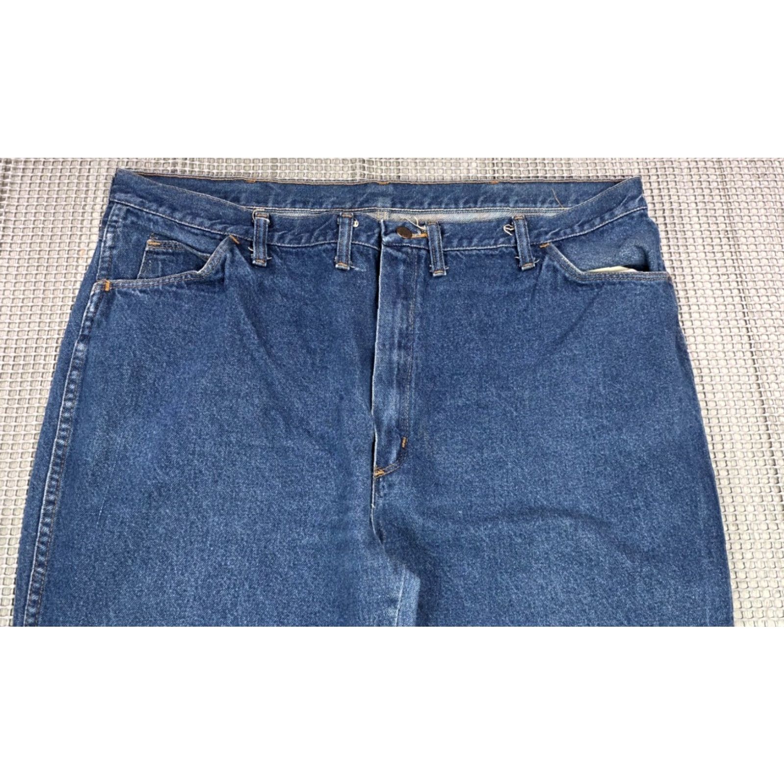 Denime Vtg 80s Maverick Blue Denim Jeans Mens 44x30 USA Made Dark Wash 5-Pocket Design Regular Straight Jeans Mens Size US 44 / EU 60 - 3 Thumbnail