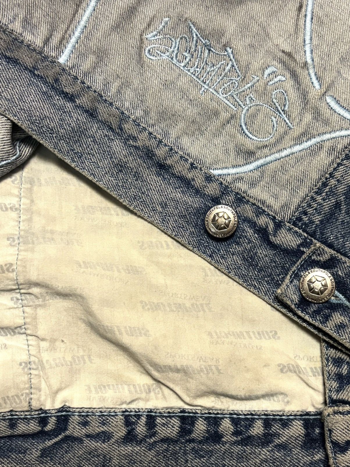 Southpole South Pole Big Logo Distressed Jean Jacket Size US XXL / EU 58 / 5 - 6 Thumbnail