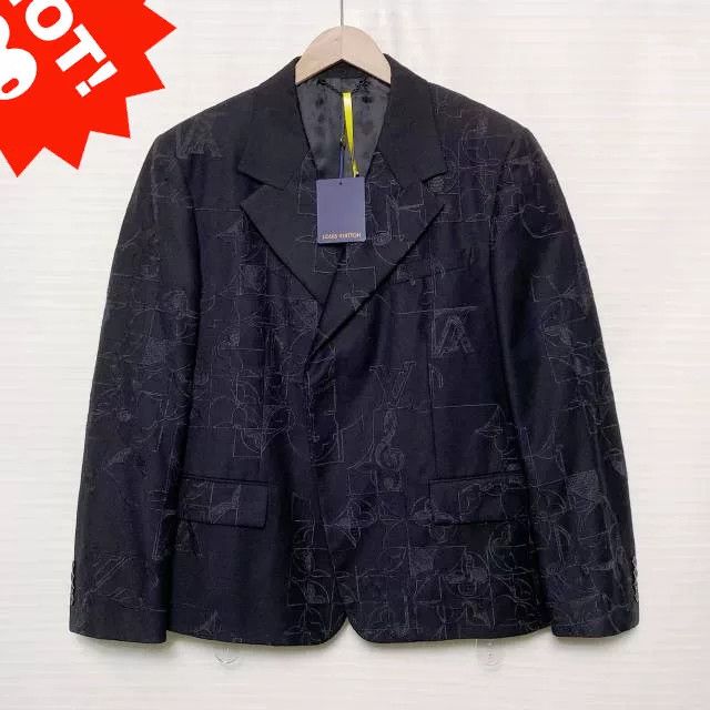 Louis Vuitton Louis Vuitton Wool Blazer with Embossed Patterns Size US L / EU 52-54 / 3 - 1 Thumbnail