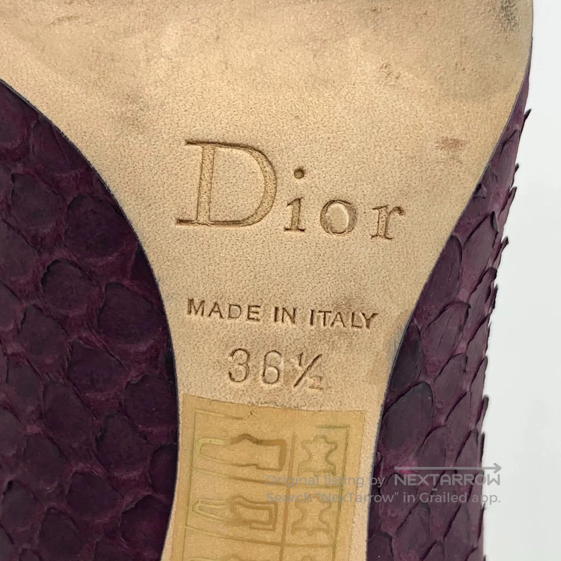 Dior Dior Purple Snakeskin Pointed Heels. Size US 5.5 / EU 38 - 7 Thumbnail