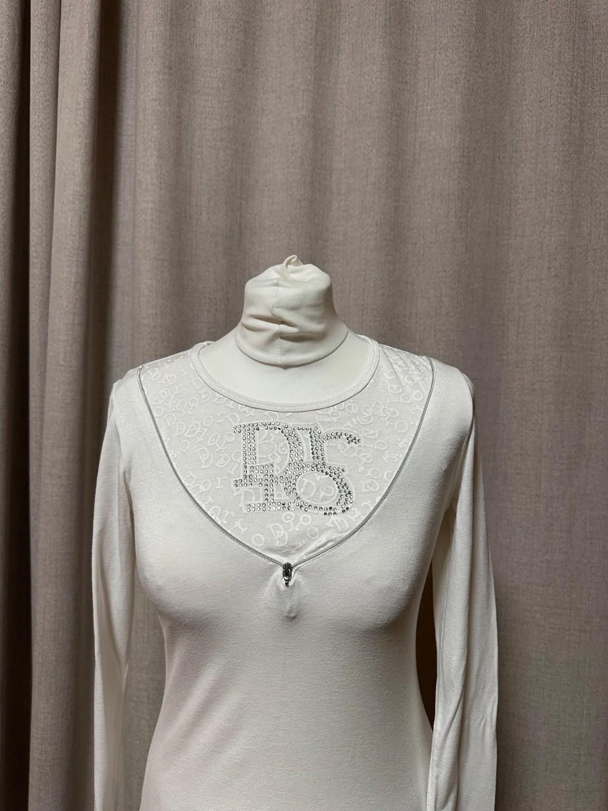 Dior Christian Dior Womens Size Us 8 Long Sleeve Crystals Top Size S / US 4 / IT 40 - 2 Thumbnail