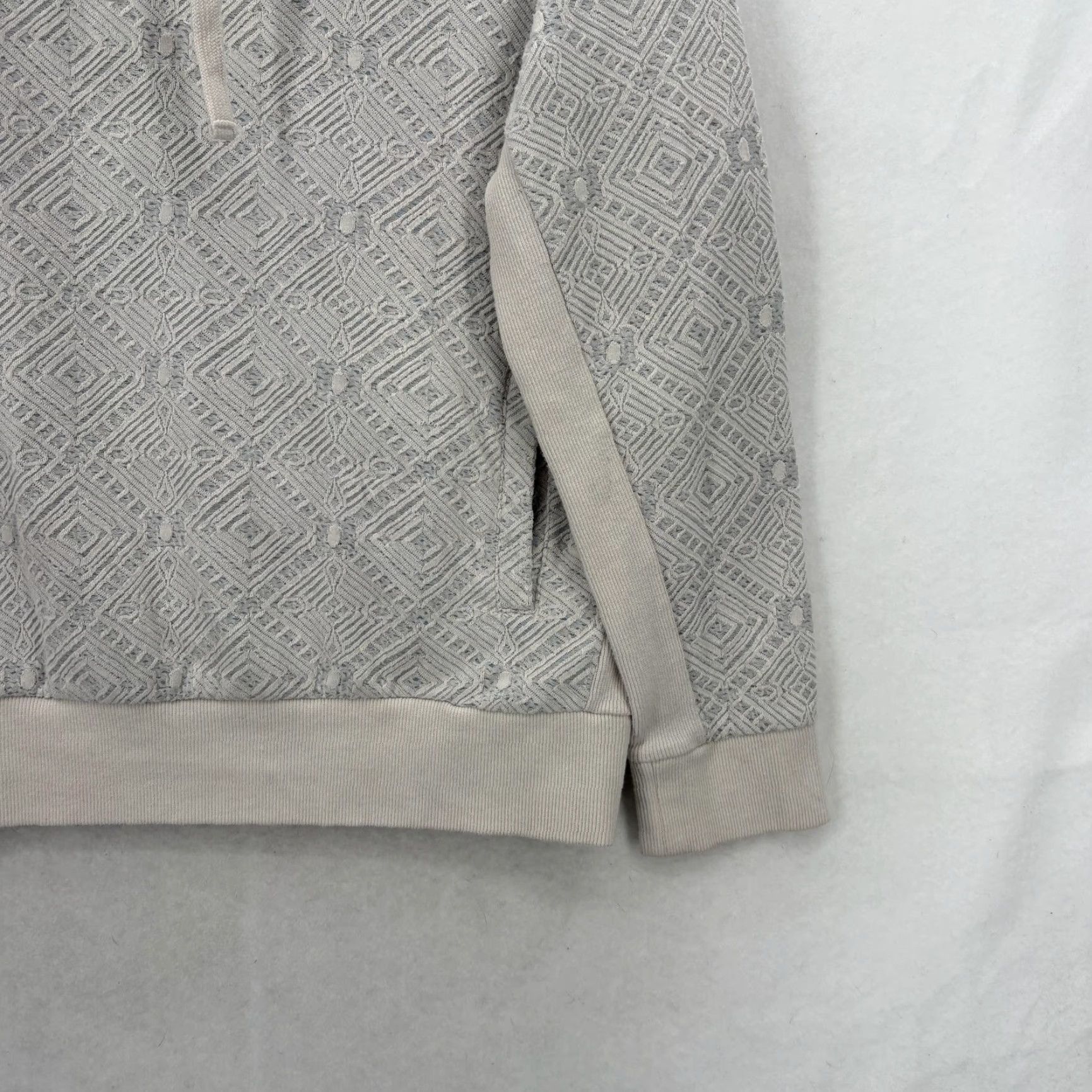 Prana prAna Gotu Pullover Sweatshirt Womens XL Gray Cowl Neck Geometric Organic Cotton Size XL / US 12-14 / IT 48-50 - 3 Thumbnail
