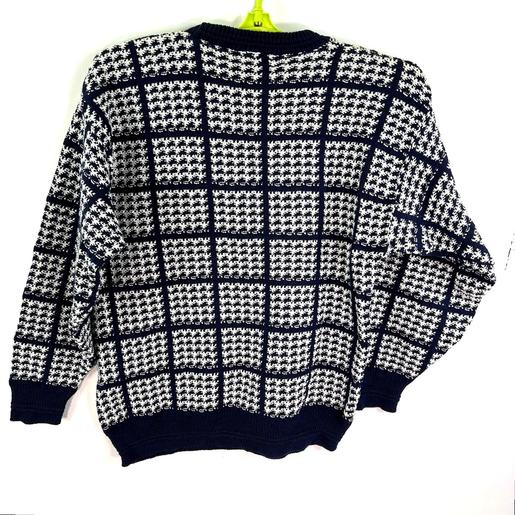 Vintage VINTAGE John Weitz Checked Sweater Mens Size L Blue Cotton Crew Neck Pullover Heavyweight Casual USA Size US L / EU 52-54 / 3 - 6 Thumbnail