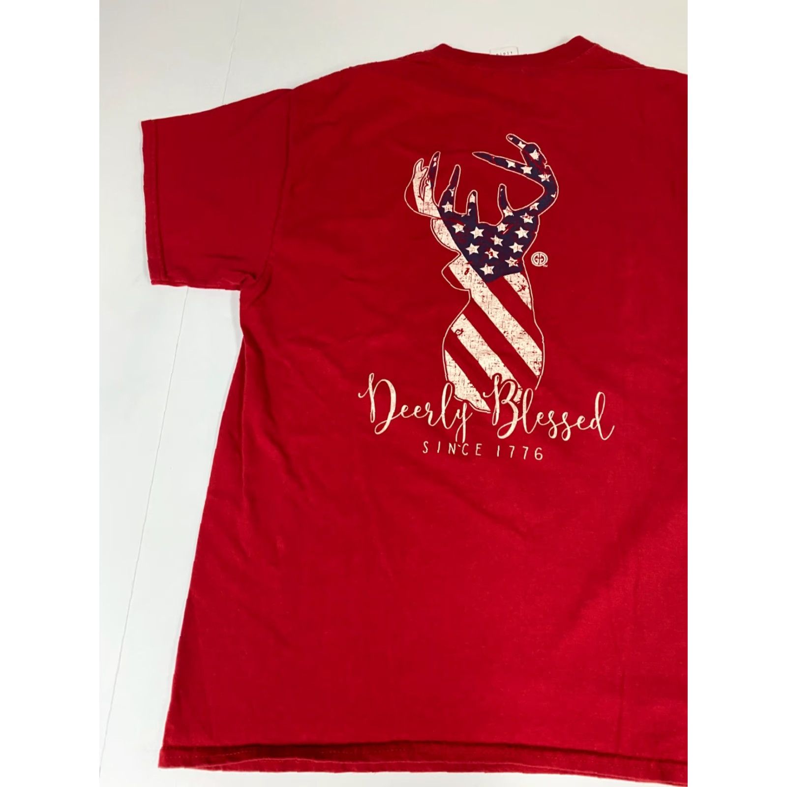 Gildan Gildan Deer Mens Shirt L Red Christmas Outdoor Logo Crew Neck T-Shirt Regular Cotton Short Sleeve Men Size US L / EU 52-54 / 3 - 7 Thumbnail