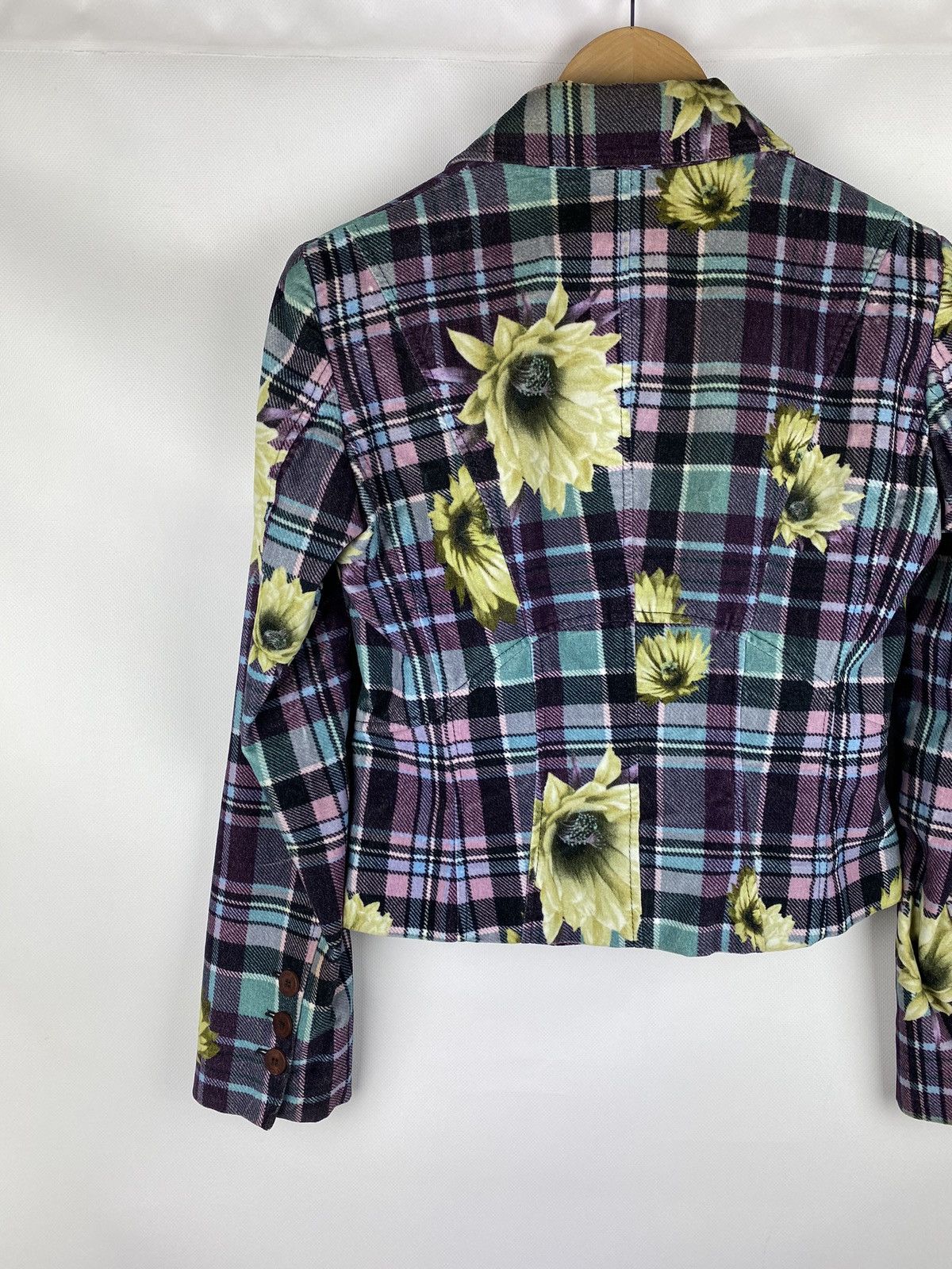 Versace Jeans Couture × Vintage Versace Jeans Couture floral pattern checked blazer jacket Size S / US 4 / IT 40 - 16 Thumbnail