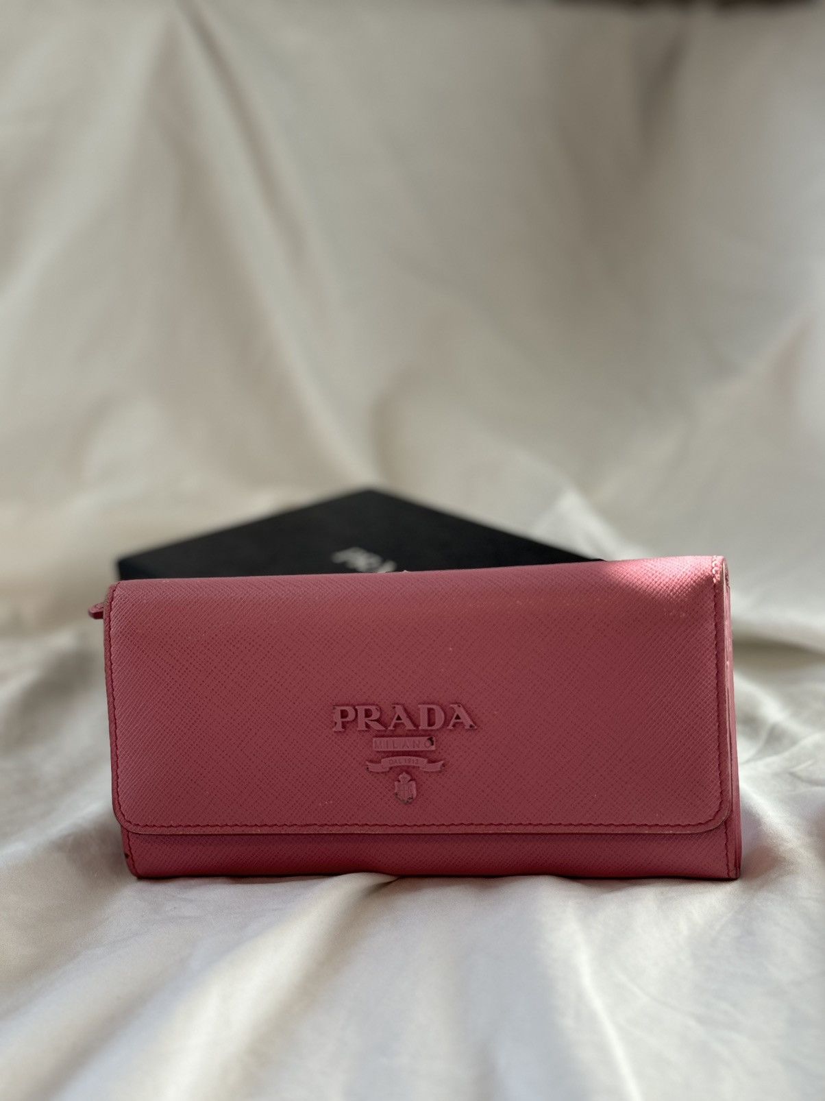 image of Prada Saffiano Wallet in Pink, Women's