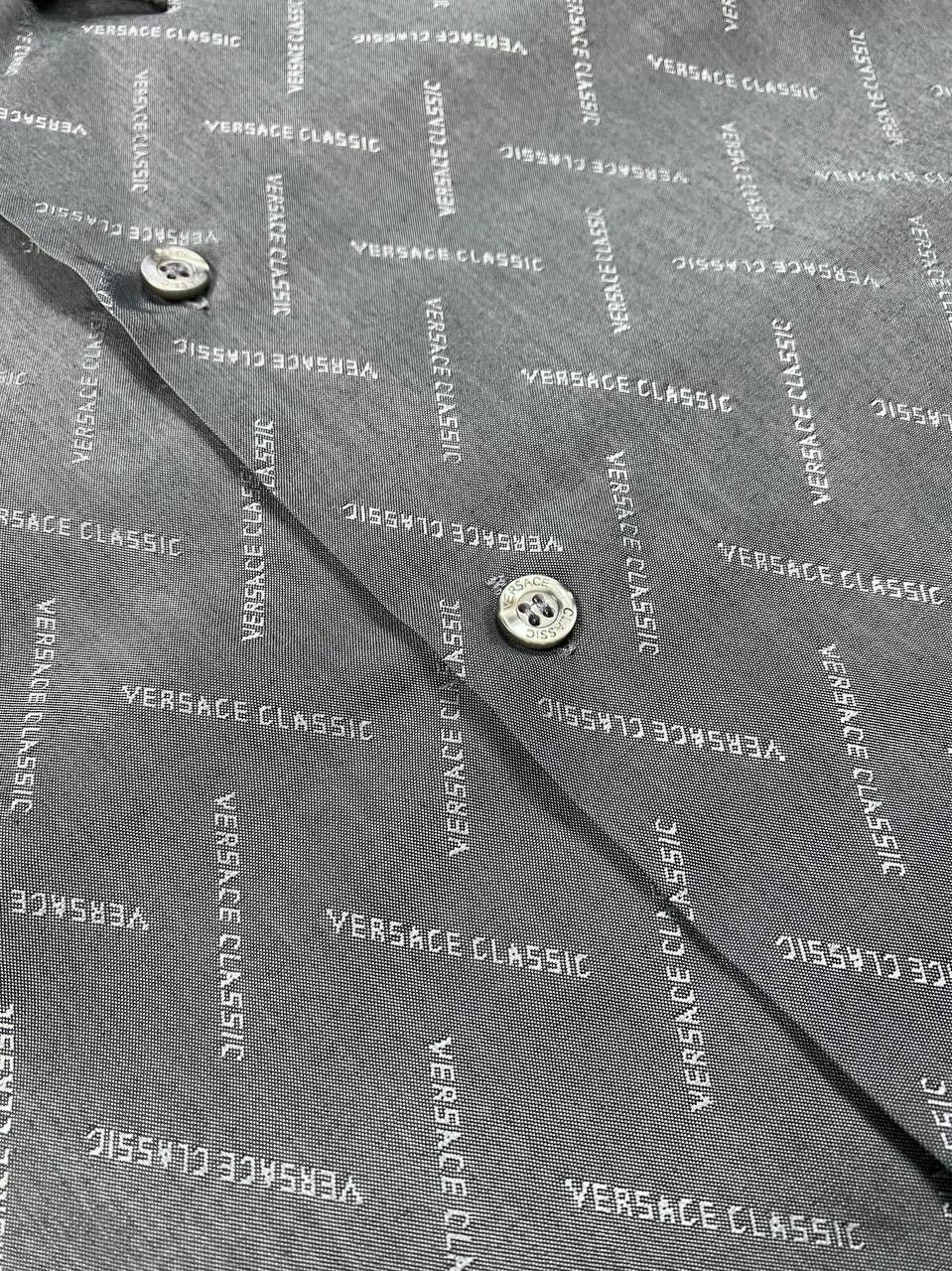 Versace Versace Classic Logo Pattern Shirt Dark Gray Size 38/15 Size US S / EU 44-46 / 1 - 6 Thumbnail