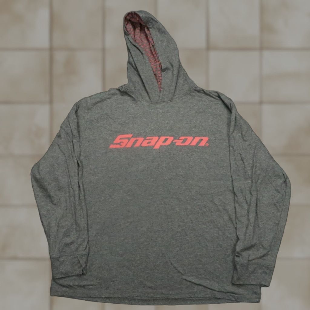 Vintage Snap On Hoodie Mens Large Gray Pullover Hoody Lightweight Size US L / EU 52-54 / 3 - 1 Thumbnail