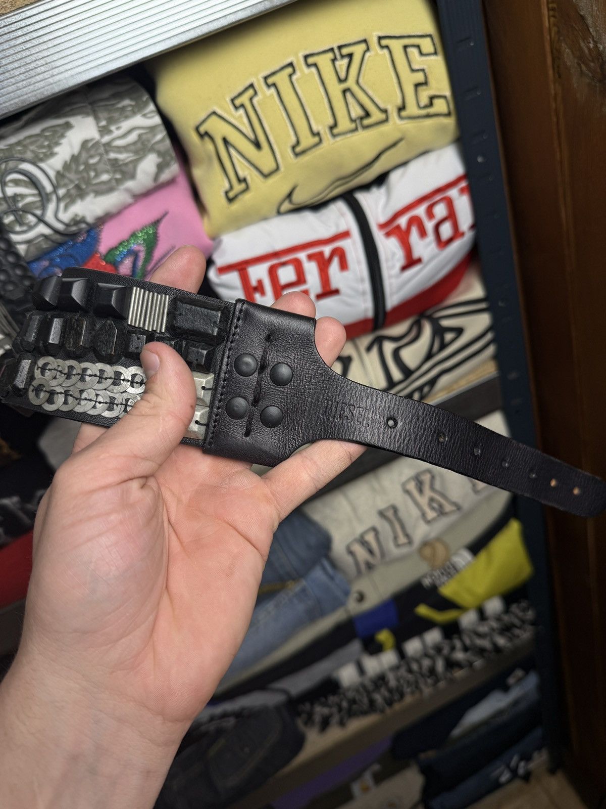 Diesel Vintage Diesel Studded Metal Logo Y2k Leather Archive Belt Size ONE SIZE - 7 Thumbnail