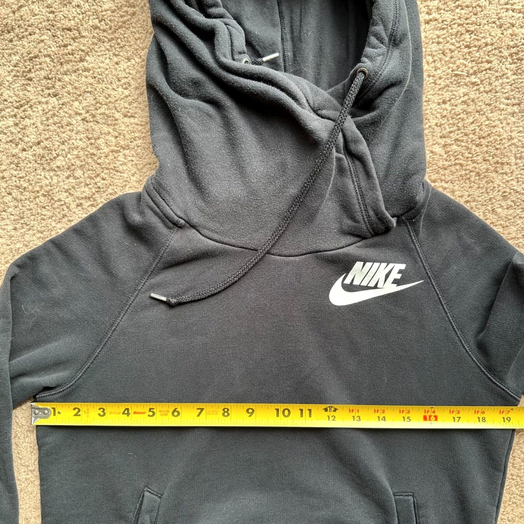 Nike Nike Hoodie Sweatshirt Womens Medium Pullover High Neck Black Pockets Size M / US 6-8 / IT 42-44 - 6 Thumbnail