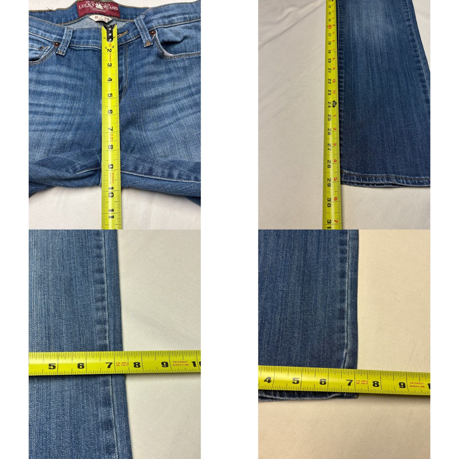 Lucky Brand Lucky Brand Sofia Straight Jeans Womens 8/29 W31XL29 Medium Wash Blue 5-Pocket Stretch Denim Vintage No Size 29" - 9 Thumbnail