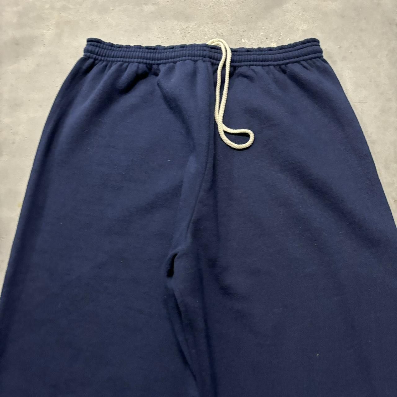 Japanese Brand × Vintage Crazy Vintage 90s Navy Blue Made In USA Essential Sweatpants! Size US 32 / EU 48 - 4 Thumbnail