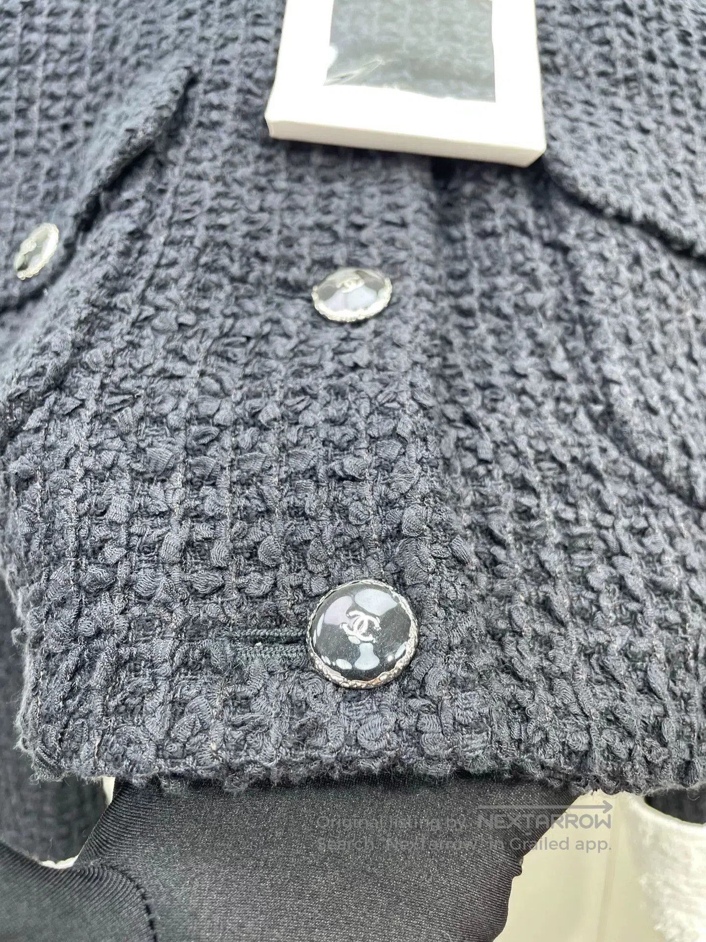 Chanel Chanel 25P Black Lapel Double Pocket Coat. Size XXS / US 00 / IT 34 - 3 Thumbnail